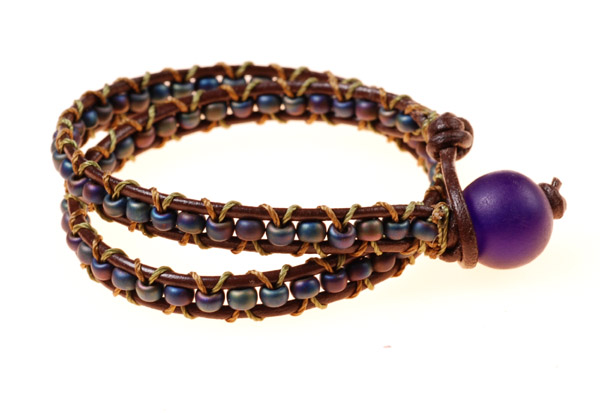 Leather wrapped bracelet project